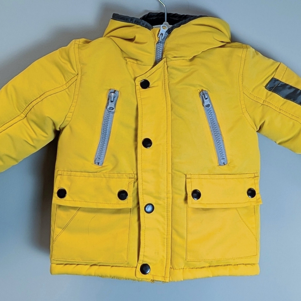 BROOKLYN BOYS Yellow‎ 2T Hooded Fleece Lined Winter Jacket Unisex